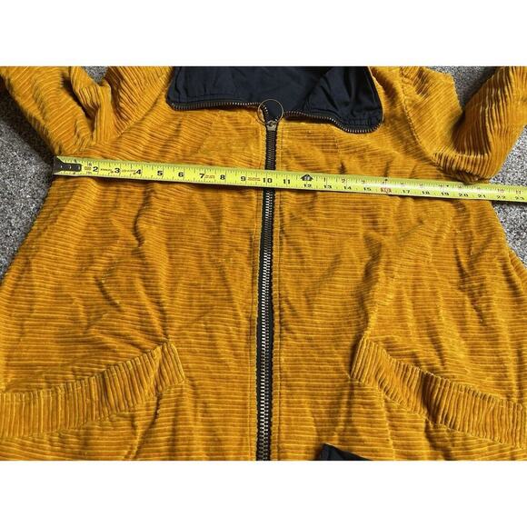 Vintage Yellow Black Corduroy Jacket Reversible Oversized Chunky Zipper XL - Picture 9 of 9